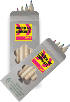 Buntstift-Set, 6 Stifte im Karton - mit Kampagnenmotiv